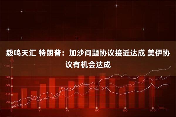 毅鸣天汇 特朗普：加沙问题协议接近达成 美伊协议有机会达成